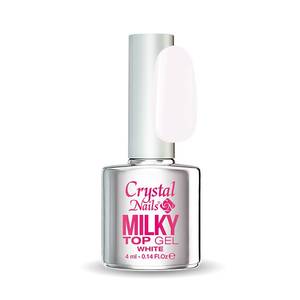 Crystal Nails Milky Top Gel - White 4ml 