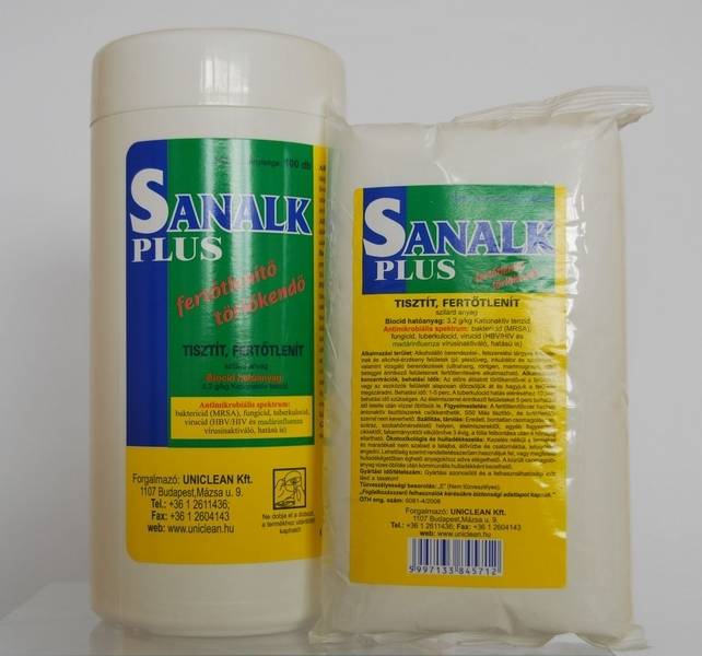 clarasept Sanalk Plus fertőlenítő törlőkendő 100 db-os dobozos kiszerelés fertőtlenítő 0