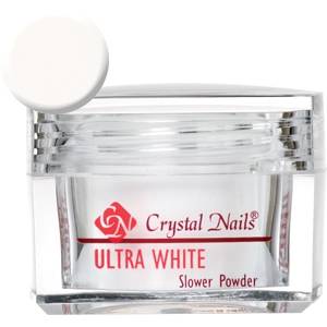 Crystal Nails Slower Powder Ultra White 17g Építő Porcelánpor 0