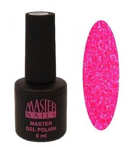 Master Nails MN 6ml Gel Polish: 176 - Csillámos Neon Pink gél lakk